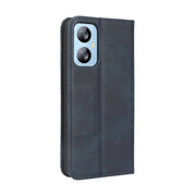 For Blackview A52 Magnetic Buckle Retro Texture Leather Phone Case(Blue)