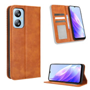 For Blackview A52 Magnetic Buckle Retro Texture Leather Phone Case(Brown)