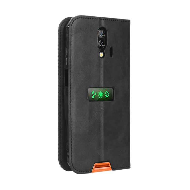 For Blackview BV7200 Magnetic Buckle Retro Texture Leather Phone Case(Black)