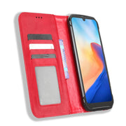 For Blackview BV7200 Magnetic Buckle Retro Texture Leather Phone Case(Red)