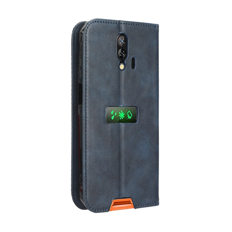 For Blackview BV7200 Magnetic Buckle Retro Texture Leather Phone Case(Blue)