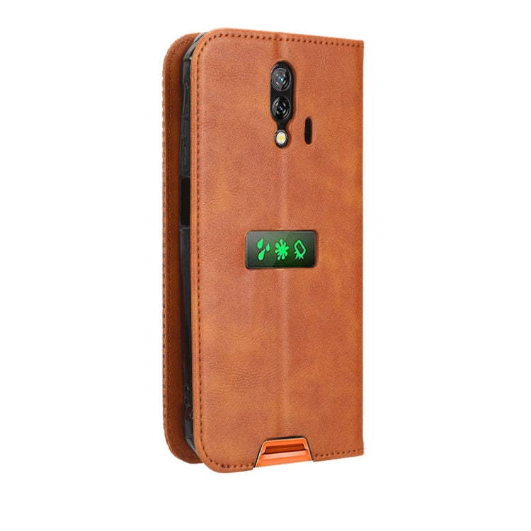 For Blackview BV7200 Magnetic Buckle Retro Texture Leather Phone Case(Brown)