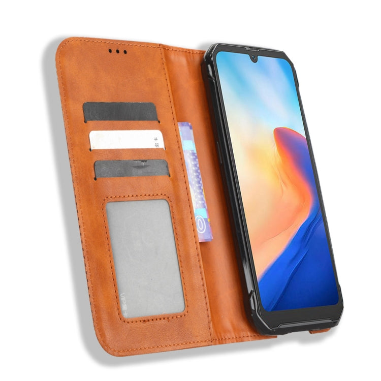 For Blackview BV7200 Magnetic Buckle Retro Texture Leather Phone Case(Brown)