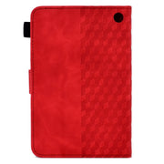 For Amazon Kindle Fire 7 2022 Rhombus Embossed Leather Tablet Case(Red)
