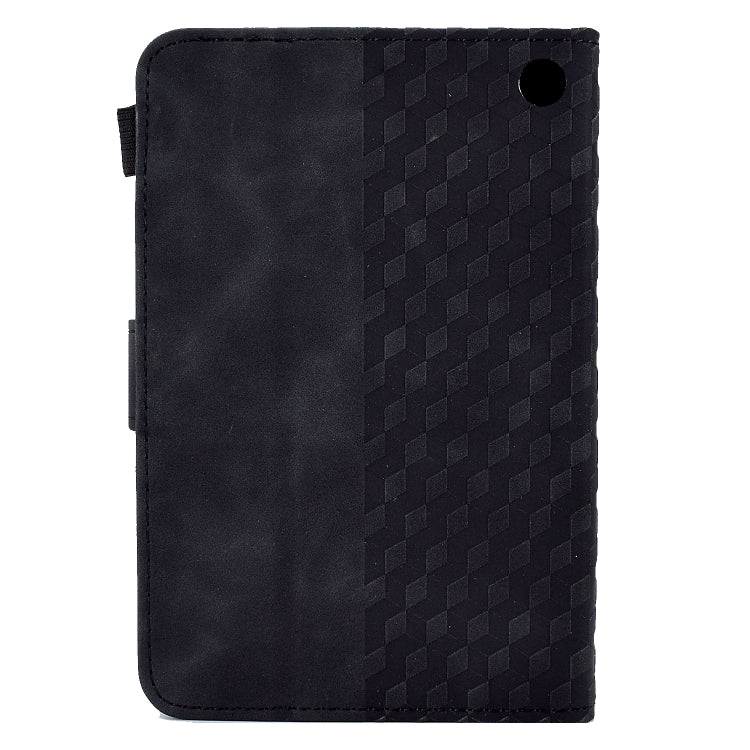 For Amazon Kindle Fire 7 2022 Rhombus Embossed Leather Tablet Case(Black)