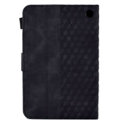 For Amazon Kindle Fire 7 2022 Rhombus Embossed Leather Tablet Case(Black)