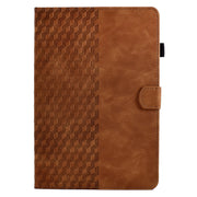 For Amazon Kindle Fire 7 2022 Rhombus Embossed Leather Tablet Case(Brown)
