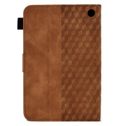 For Amazon Kindle Fire 7 2022 Rhombus Embossed Leather Tablet Case(Brown)