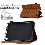 For Amazon Kindle Fire 7 2022 Rhombus Embossed Leather Tablet Case(Brown)
