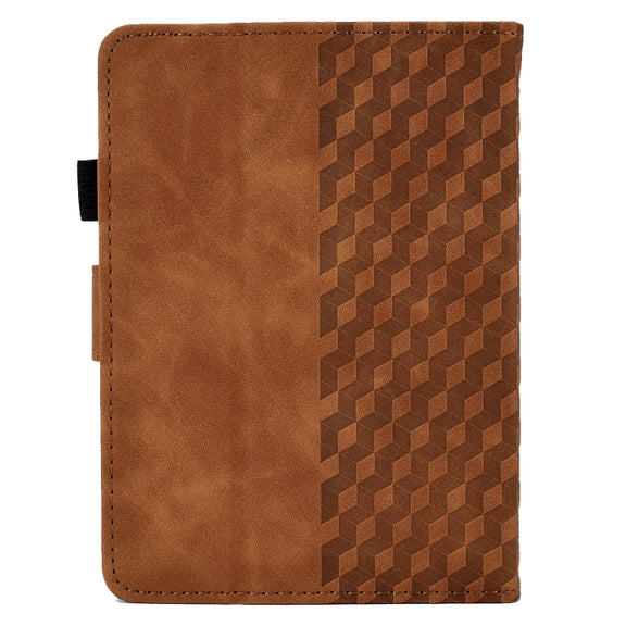 For Amazon Kindle Lite 2022 Rhombus Embossed Leather Tablet Case(Brown)