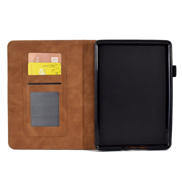 For Amazon Kindle Lite 2022 Rhombus Embossed Leather Tablet Case(Brown)