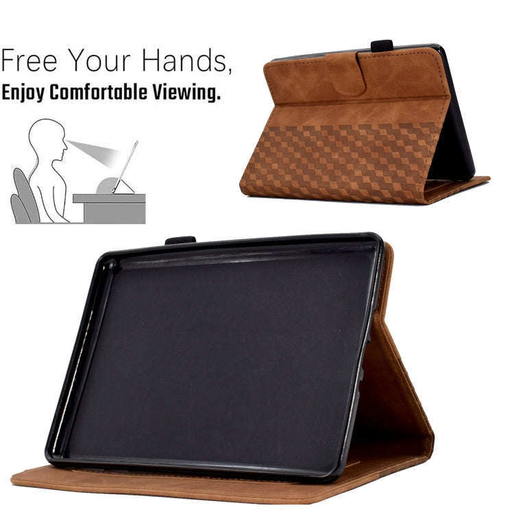 For Amazon Kindle Lite 2022 Rhombus Embossed Leather Tablet Case(Brown)