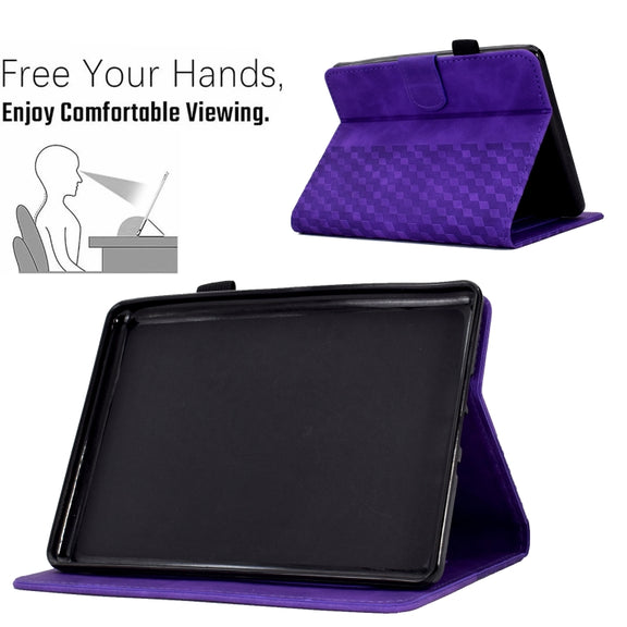 For Amazon Kindle PaperWhite 5 2021 Rhombus Embossed Leather Tablet Case(Purple)