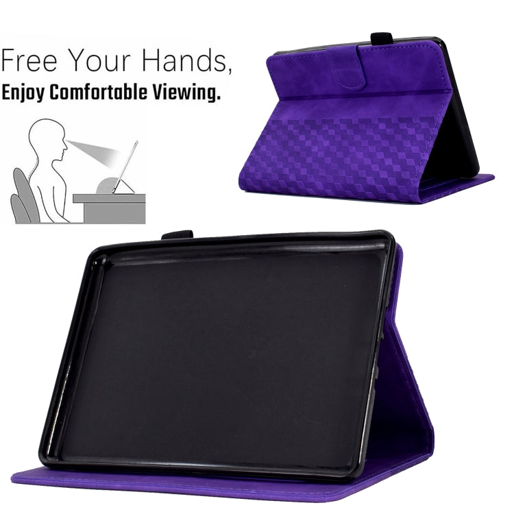 For Amazon Kindle PaperWhite 5 2021 Rhombus Embossed Leather Tablet Case(Purple)