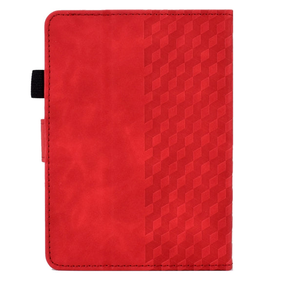 For Amazon Kindle PaperWhite 4 / 3 / 2 / 1 Rhombus Embossed Leather Tablet Case(Red)
