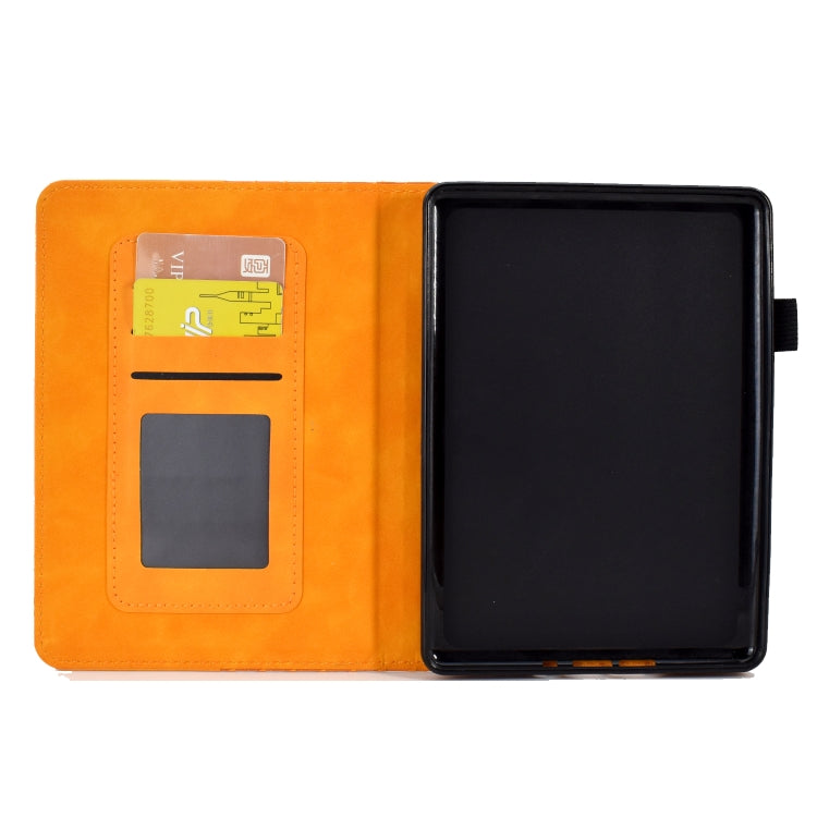 For Amazon Kindle PaperWhite 4 / 3 / 2 / 1 Rhombus Embossed Leather Tablet Case(Khaki)