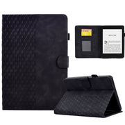 For Amazon Kindle PaperWhite 4 / 3 / 2 / 1 Rhombus Embossed Leather Tablet Case(Black)