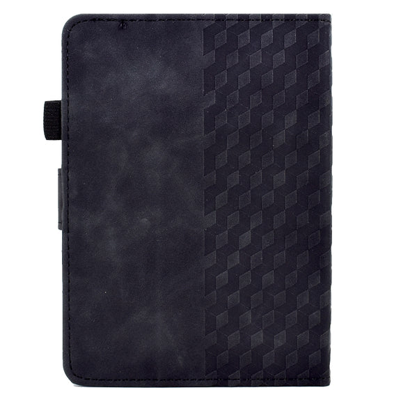 For Amazon Kindle PaperWhite 4 / 3 / 2 / 1 Rhombus Embossed Leather Tablet Case(Black)