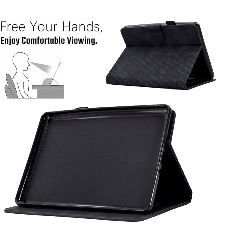 For Amazon Kindle PaperWhite 4 / 3 / 2 / 1 Rhombus Embossed Leather Tablet Case(Black)