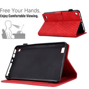 For Amazon Kindle Fire 7 2019 / 2017 / 2015 Rhombus Embossed Leather Tablet Case(Red)
