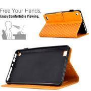 For Amazon Kindle Fire 7 2019 / 2017 / 2015 Rhombus Embossed Leather Tablet Case(Khaki)