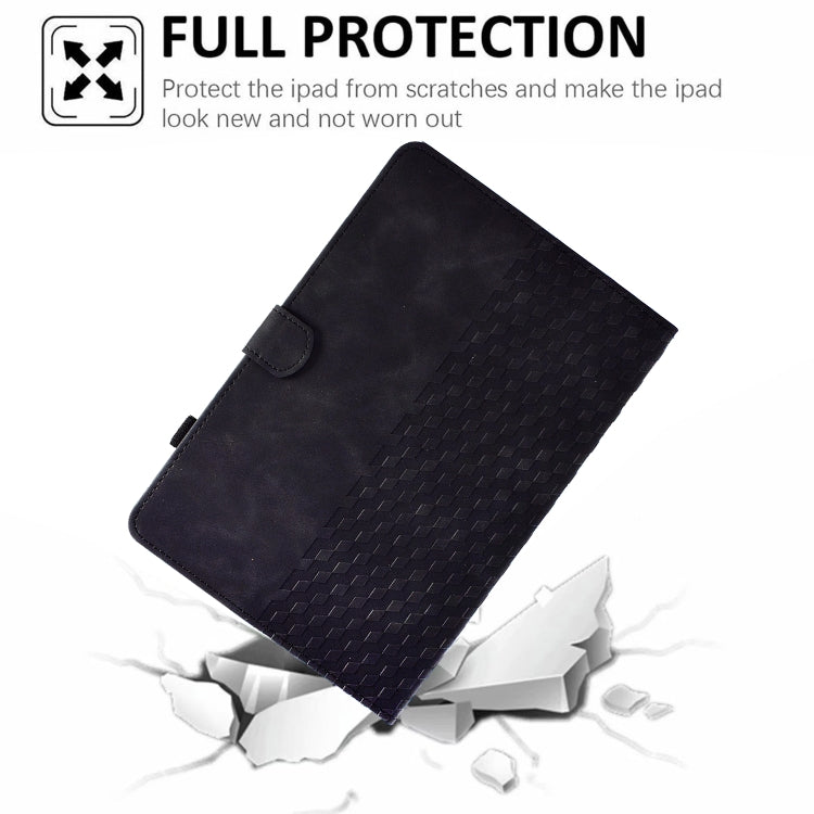 For Amazon Kindle Fire 7 2019 / 2017 / 2015 Rhombus Embossed Leather Tablet Case(Black)