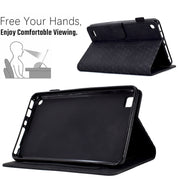 For Amazon Kindle Fire 7 2019 / 2017 / 2015 Rhombus Embossed Leather Tablet Case(Black)