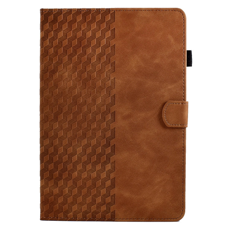 For Amazon Kindle Fire 7 2019 / 2017 / 2015 Rhombus Embossed Leather Tablet Case(Brown)