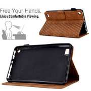 For Amazon Kindle Fire 7 2019 / 2017 / 2015 Rhombus Embossed Leather Tablet Case(Brown)