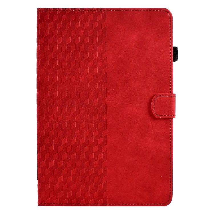For Amazon Kindle Fire HD8 2020 Rhombus Embossed Leather Tablet Case(Red)