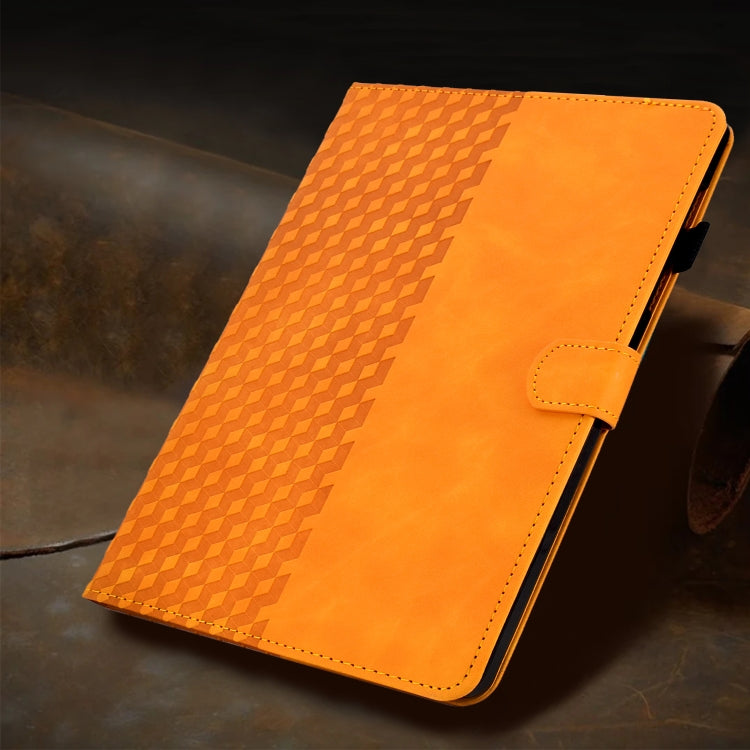 For Amazon Kindle Fire HD8 2020 Rhombus Embossed Leather Tablet Case(Khaki)