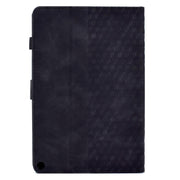 For Amazon Kindle Fire HD8 2020 Rhombus Embossed Leather Tablet Case(Black)