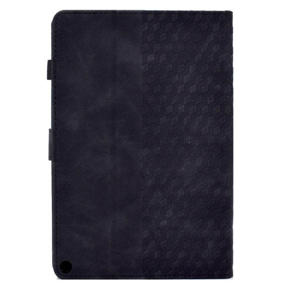 For Amazon Kindle Fire HD8 2020 Rhombus Embossed Leather Tablet Case(Black)