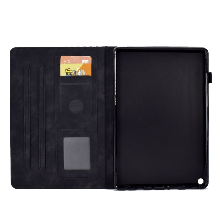 For Amazon Kindle Fire HD8 2020 Rhombus Embossed Leather Tablet Case(Black)