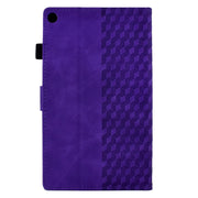 For Amazon Kindle Fire HD8 2018 / 2017 / 2016 Rhombus Embossed Leather Tablet Case(Purple)