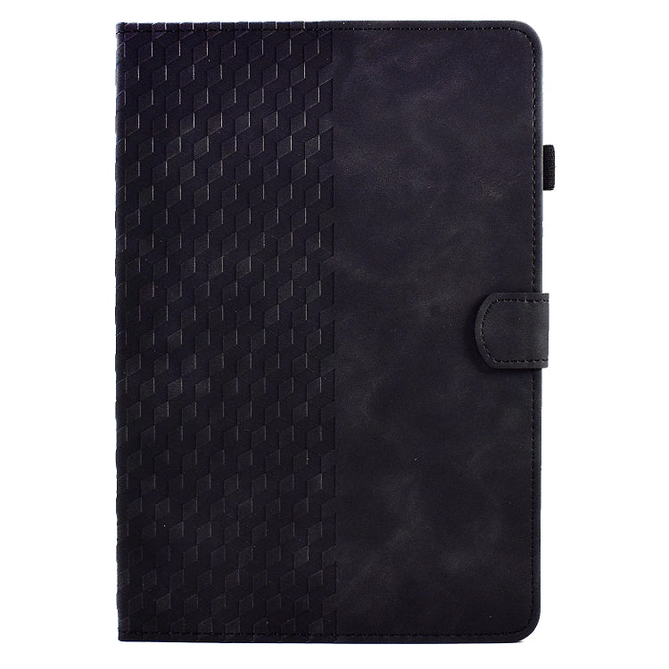 For Amazon Kindle Fire HD8 2018 / 2017 / 2016 Rhombus Embossed Leather Tablet Case(Black)