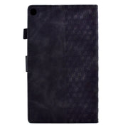 For Amazon Kindle Fire HD8 2018 / 2017 / 2016 Rhombus Embossed Leather Tablet Case(Black)