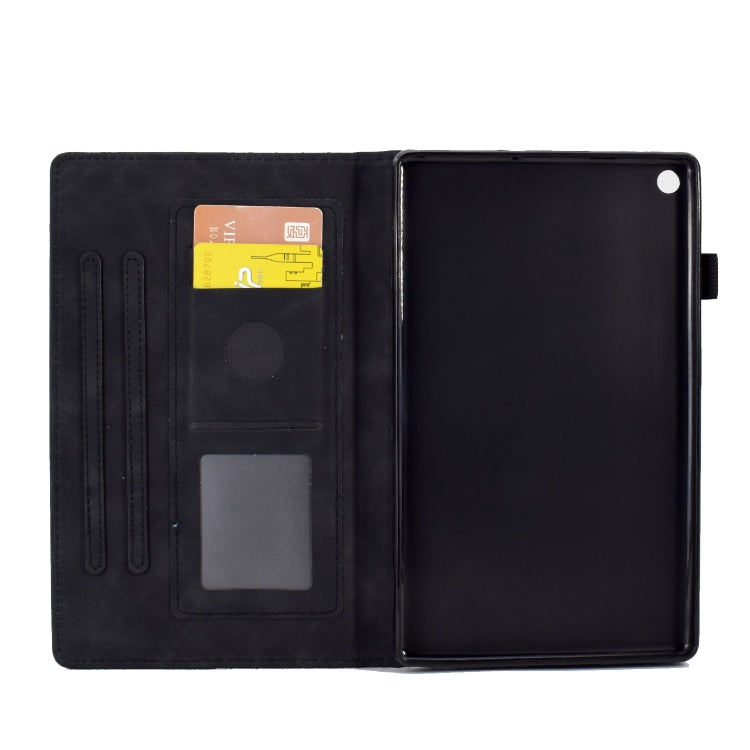 For Amazon Kindle Fire HD8 2018 / 2017 / 2016 Rhombus Embossed Leather Tablet Case(Black)