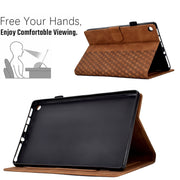For Amazon Kindle Fire HD8 2018 / 2017 / 2016 Rhombus Embossed Leather Tablet Case(Brown)