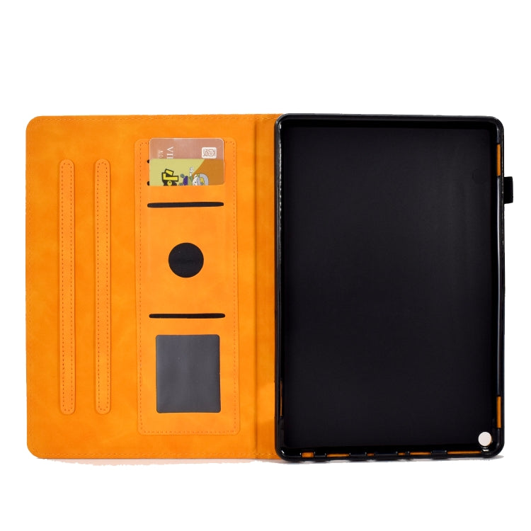 For Amazon Kindle Fire HD10 Plus 2021 Rhombus Embossed Leather Tablet Case(Khaki)