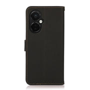 For OnePlus Nord CE 3 KHAZNEH Custer Texture RFID Genuine Leather Phone Case(Black)