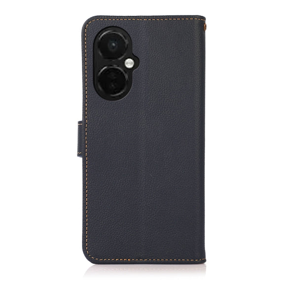 For OnePlus Nord CE 3 KHAZNEH Custer Texture RFID Genuine Leather Phone Case(Blue)