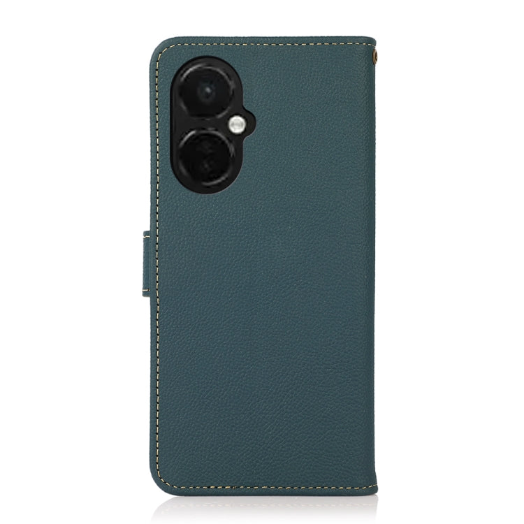 For OnePlus Nord CE 3 KHAZNEH Custer Texture RFID Genuine Leather Phone Case(Green)