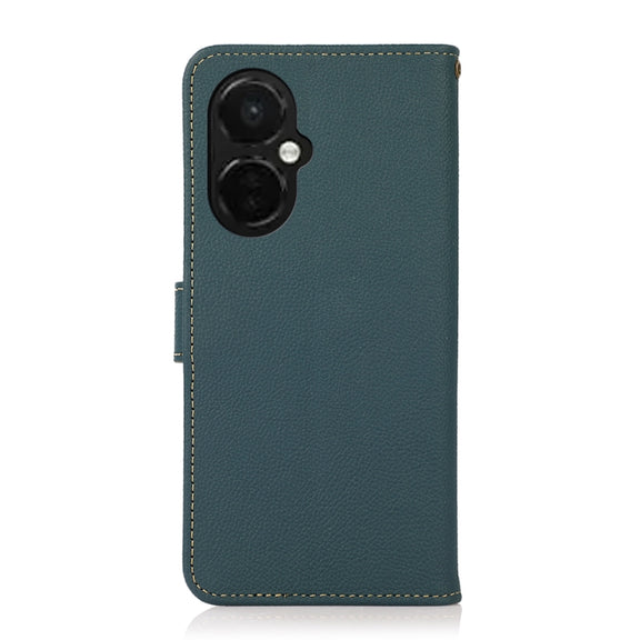 For OnePlus Nord CE 3 KHAZNEH Custer Texture RFID Genuine Leather Phone Case(Green)