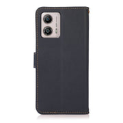 For Motorola Moto G13 / G23 / G53 5G KHAZNEH Custer Texture RFID Genuine Leather Phone Case(Blue)