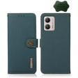 For Motorola Moto G13 / G23 / G53 5G KHAZNEH Custer Texture RFID Genuine Leather Phone Case(Green) - free shipping - PMC TechLife - Order now!