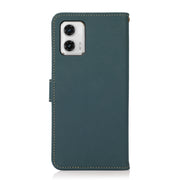 For Motorola Moto G73 5G KHAZNEH Custer Texture RFID Genuine Leather Phone Case(Green)
