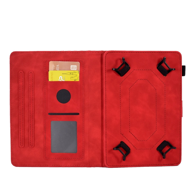 For 7.0 inch Universal Tablet Rhombus Embossed Leather Case(Red)