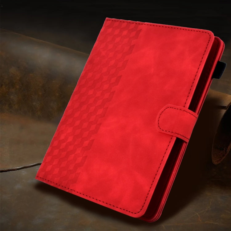 For 7.0 inch Universal Tablet Rhombus Embossed Leather Case(Red)