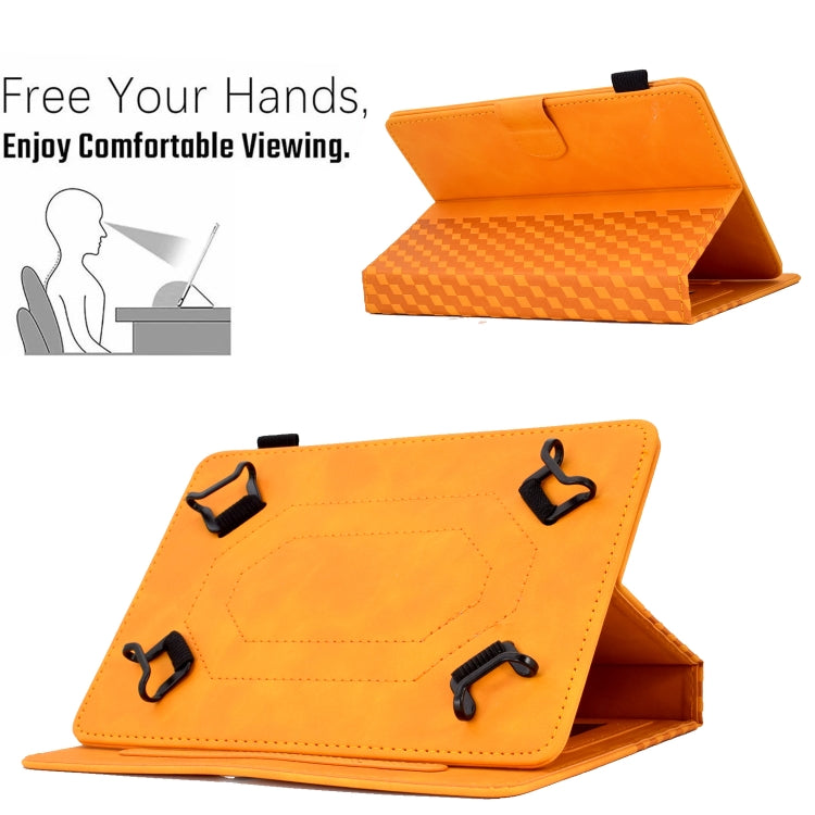 For 7.0 inch Universal Tablet Rhombus Embossed Leather Case(Khaki)